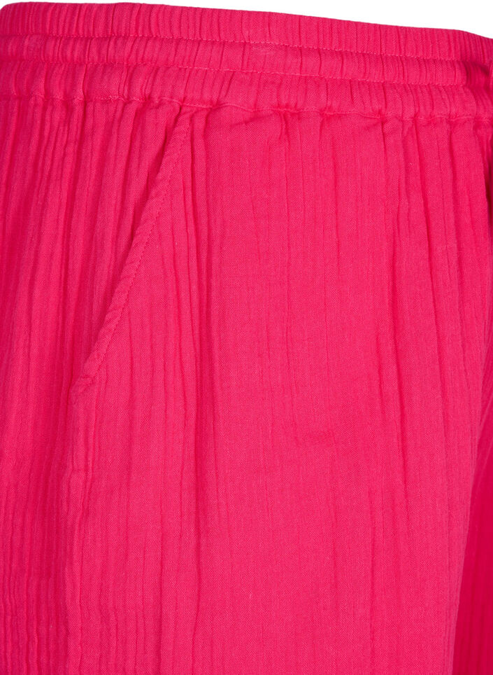 Cotton muslin shorts with pockets, Bright Rose, Packshot image number 2