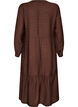 Viscose dress with embroidery and tiered ruffles, Brown, Packshot image number 1