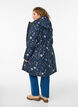 Padded winter jacket with floral print, Blue, Model image number 2