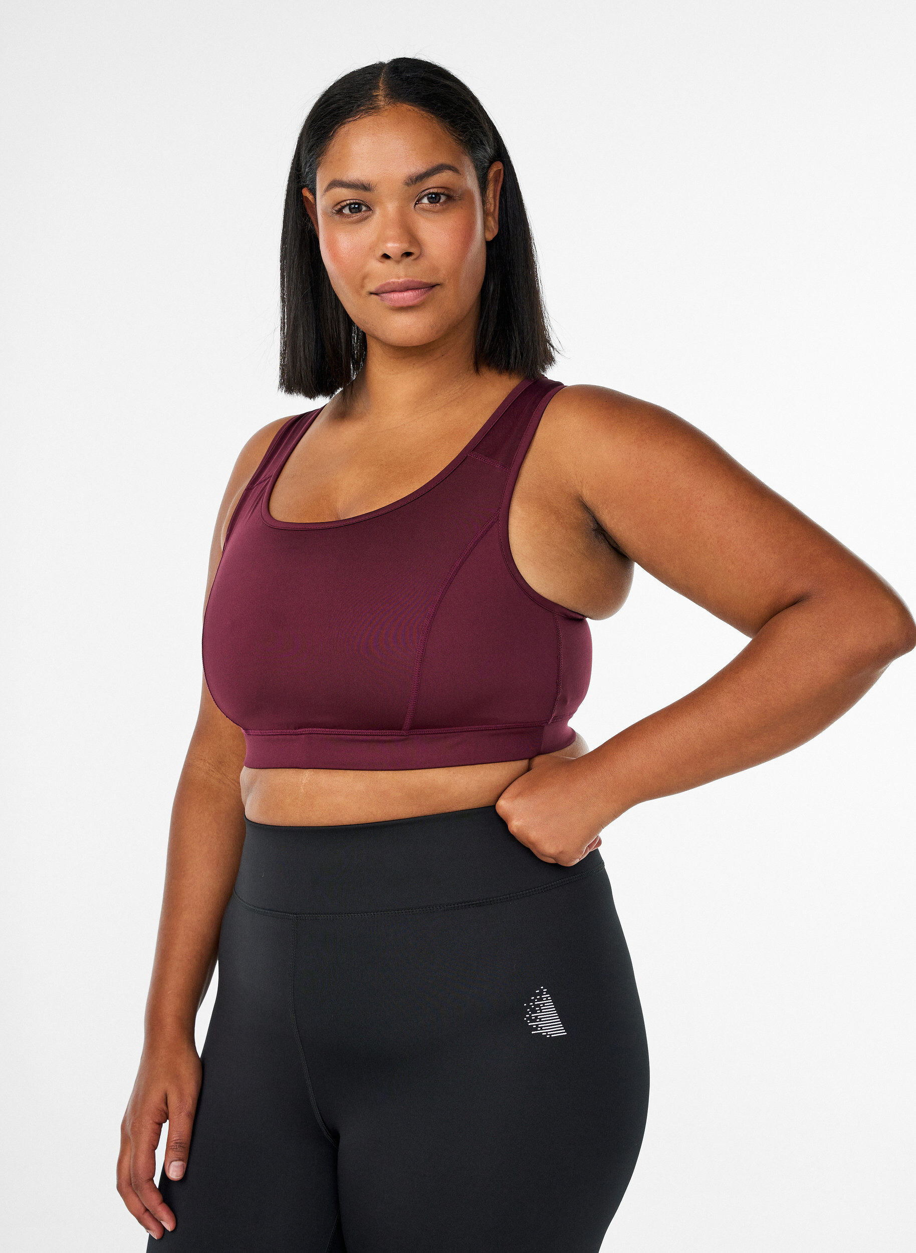 Sports bra with racerback, Red, Model