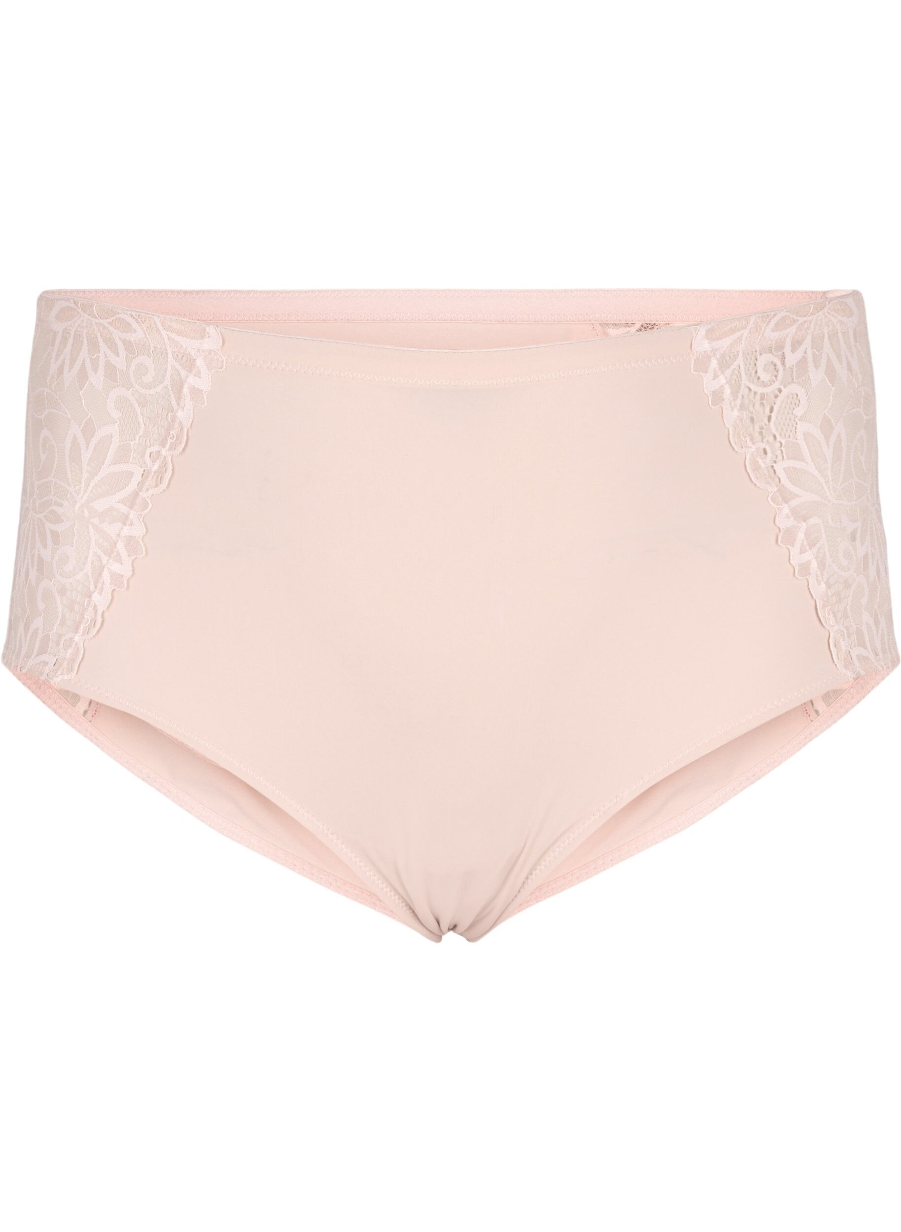 Zizzifashion Hipster briefs with regular waist and lace, Pink Tint, Packshot image number 0