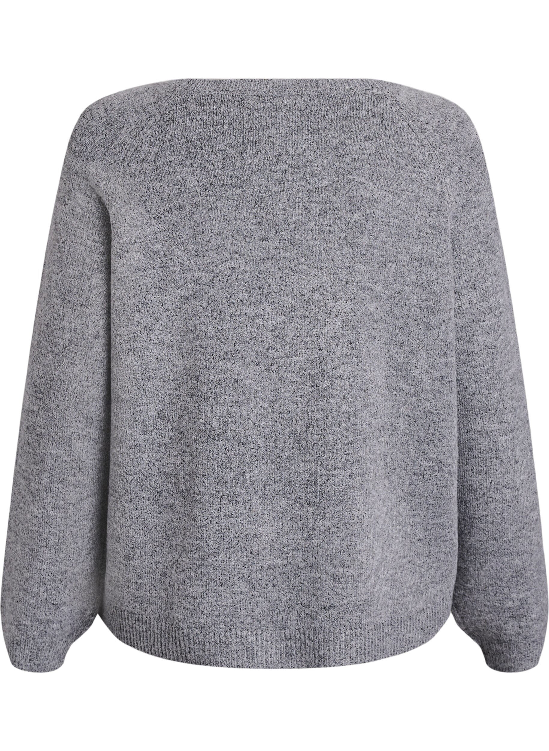 Zizzifashion Soft knit with a round neck, Grey, Packshot image number 1