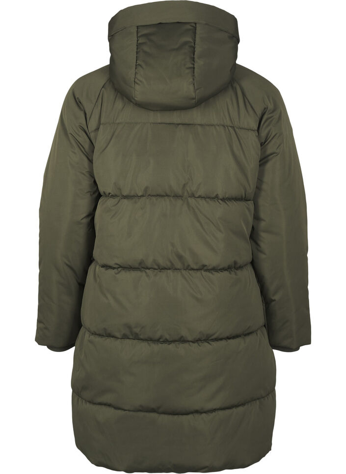 Puffer coat with hood, Green, Packshot image number 1