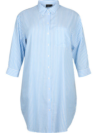 Long striped shirt with 3/4 sleeves, Marina W. Stripe, Packshot image number 0