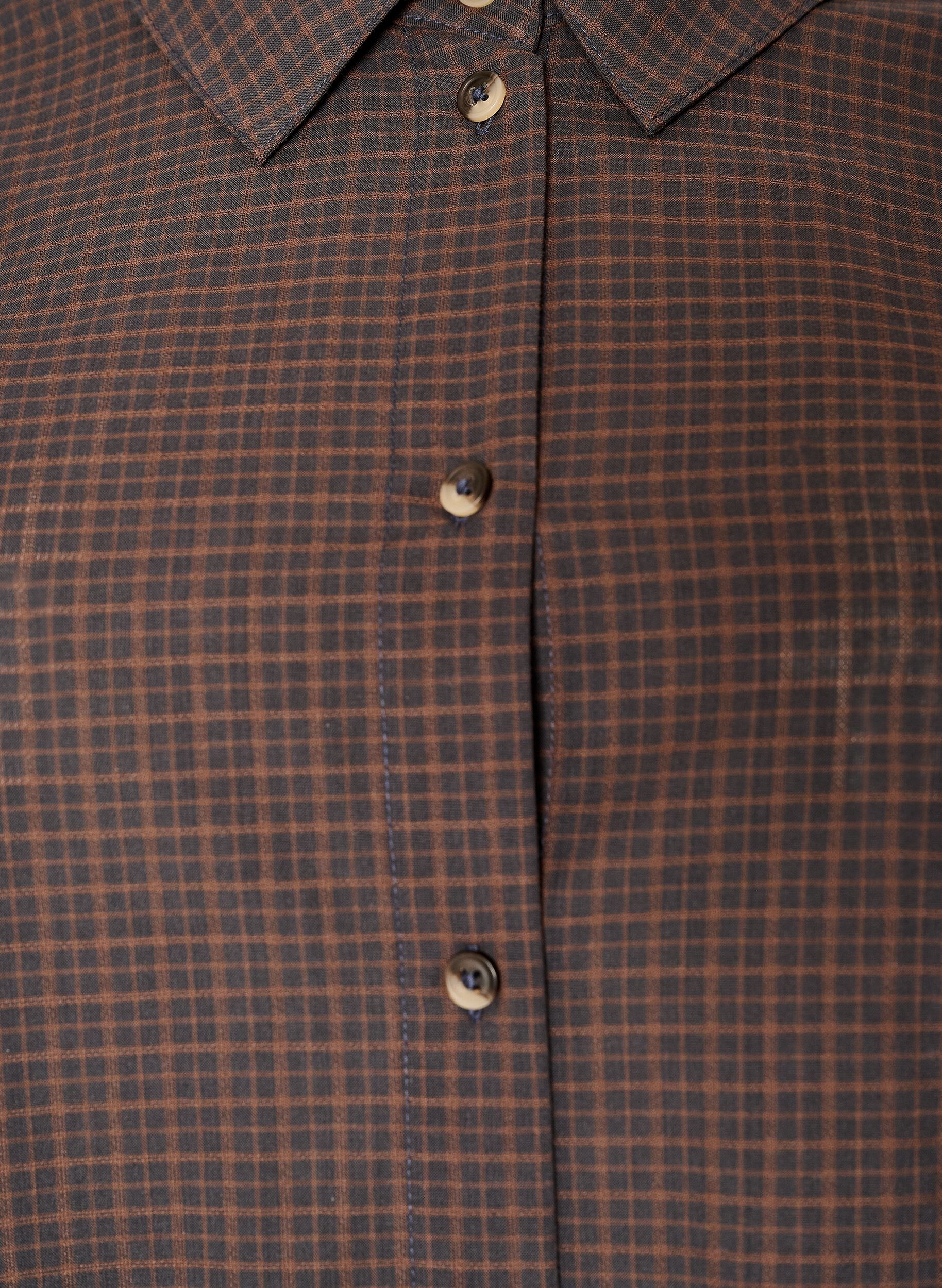 ZizzifashionCotton shirt with checked pattern, Brown, Packshot image number 2