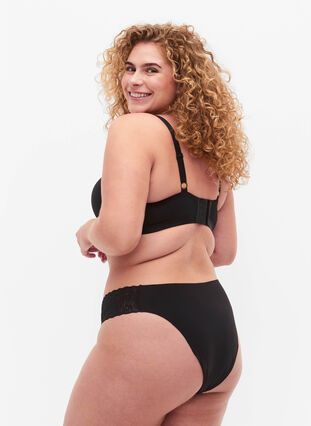 2-pack Brazilian panties with regular waist, Black, Model image number 1