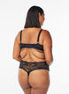 2-pack thong with wide lace edge, Black, Model image number 1