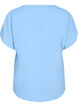 Blouse with short sleeves and a round neckline, Light Blue, Packshot image number 1