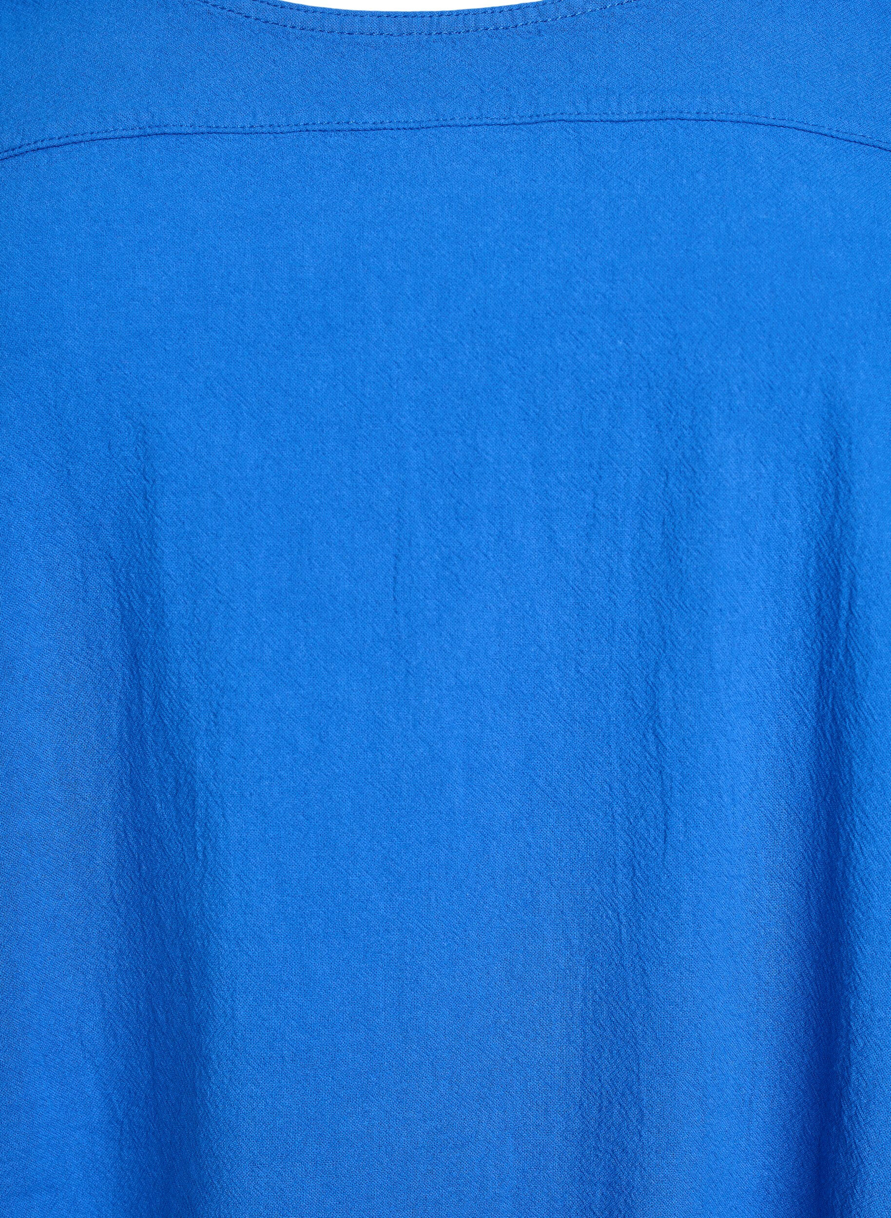 ZizzifashionShort sleeve cotton dress, Blue, Packshot image number 2