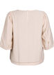 Viscose blend blouse with linen and gathered shoulders, Coral, Packshot image number 1