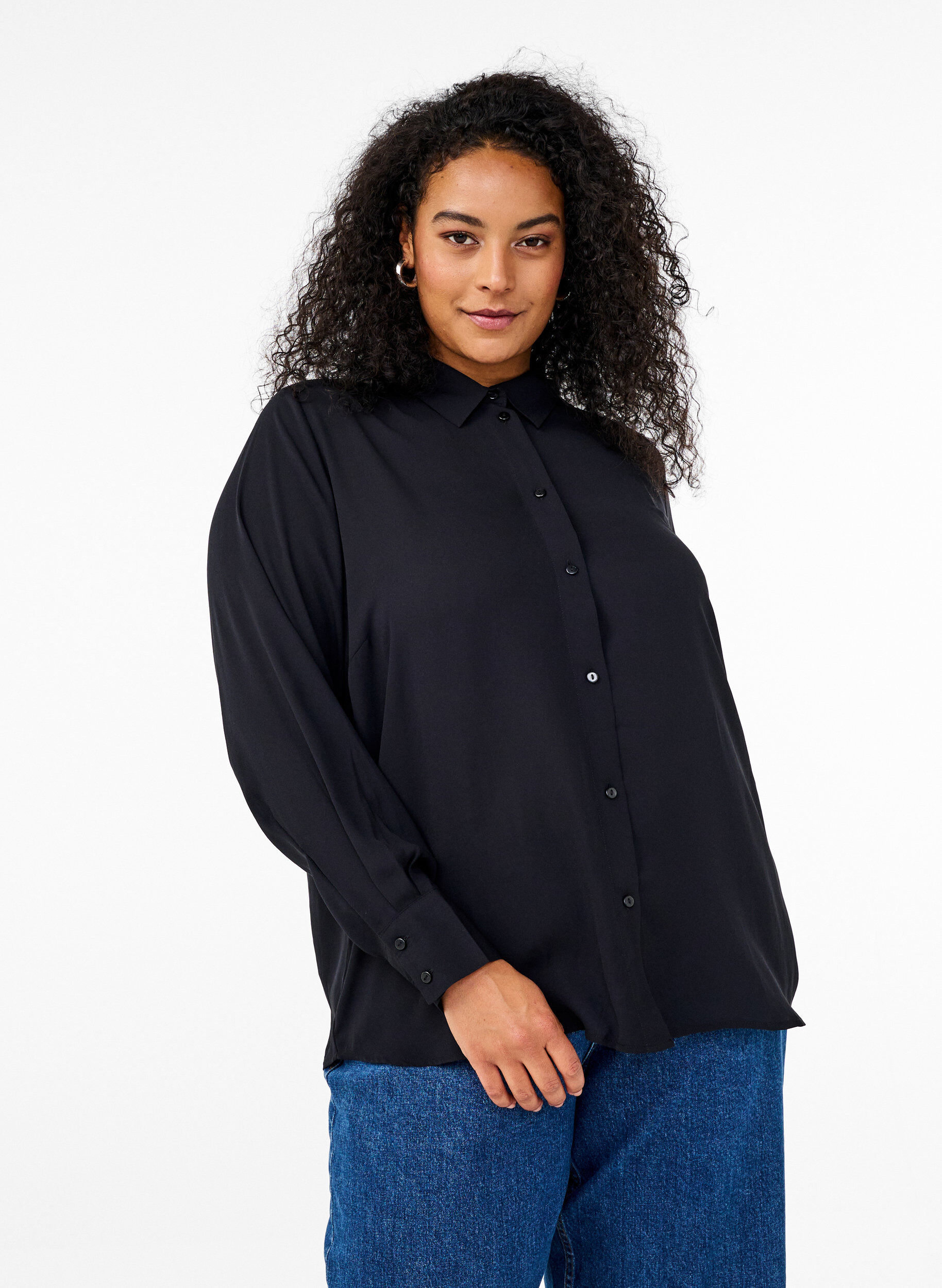 Zizzifashion Classic shirt with long sleeves, Black, Model image number 0