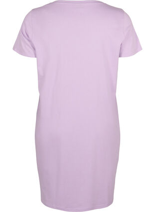 Short-sleeved cotton nightdress, Lilac Breeze w. Life, Packshot image number 1
