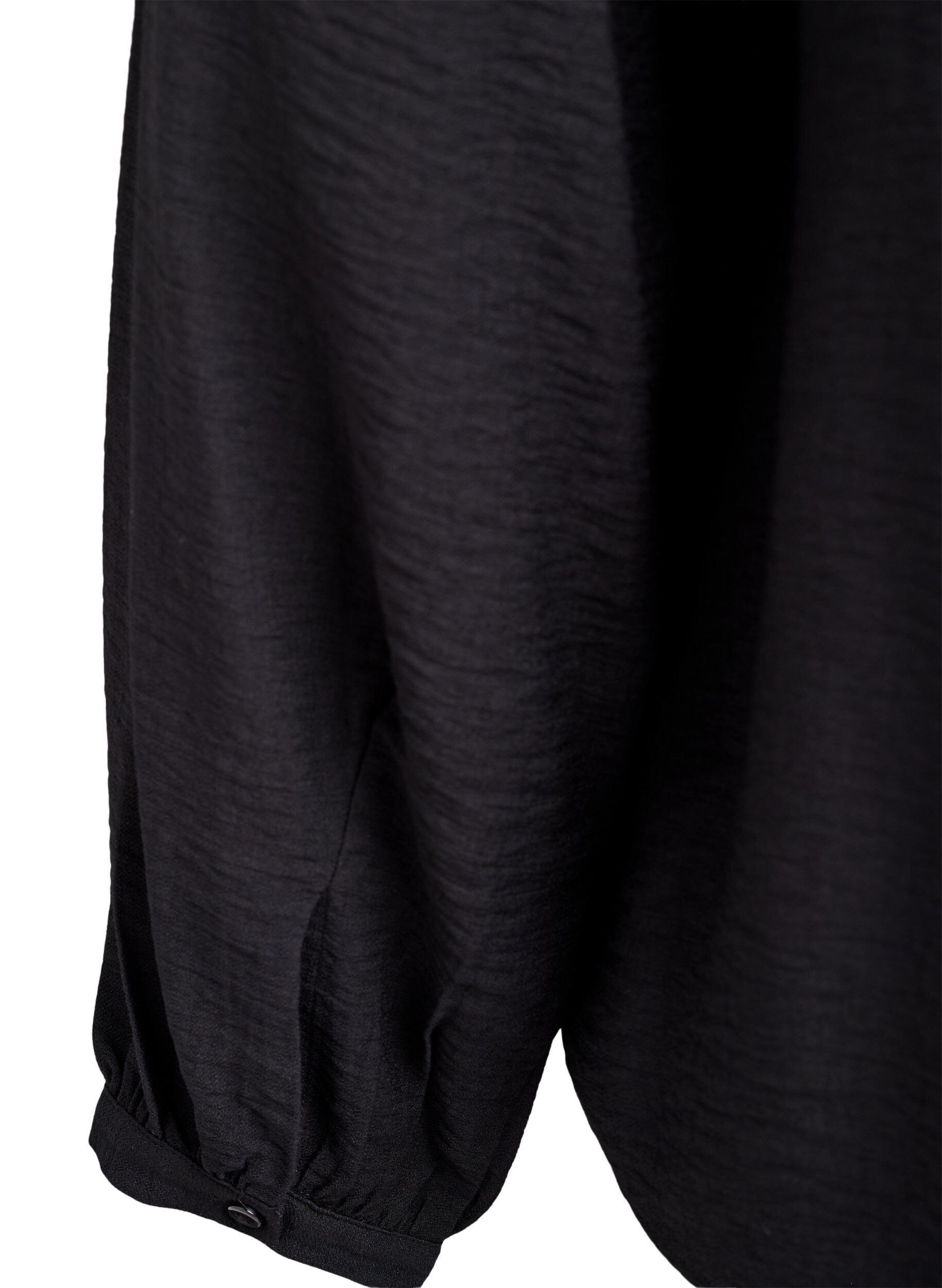Zizzifashion Long-sleeved viscose blouse, Black, Packshot image number 3