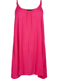 Solid colour strap dress in viscose