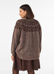 Short knitted A-line skirt, Brown, Model image number 2