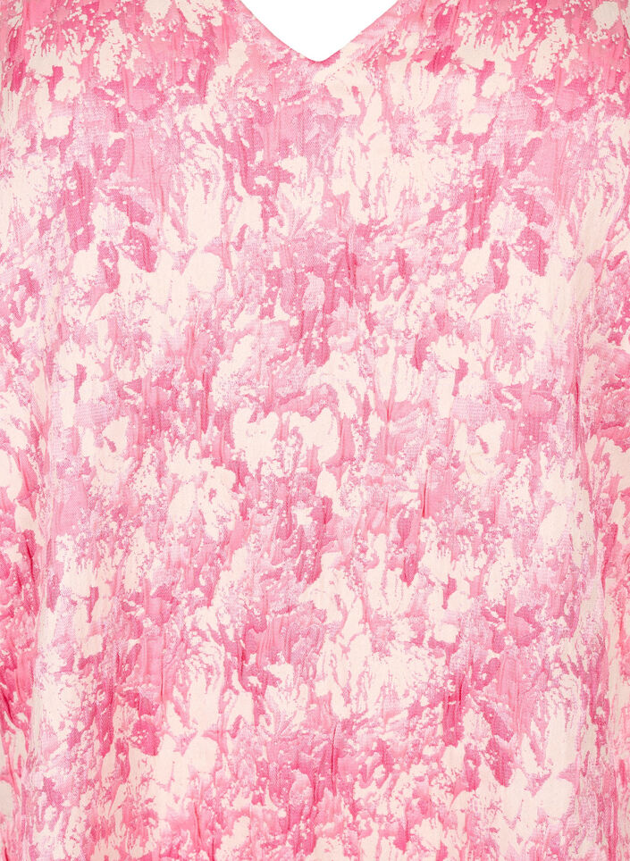 Dress with short puff sleeves, Chateau Rose AOP, Packshot image number 2