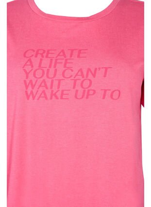 Cotton t-shirt with print and short sleeves, Hot Pink Create, Packshot image number 2