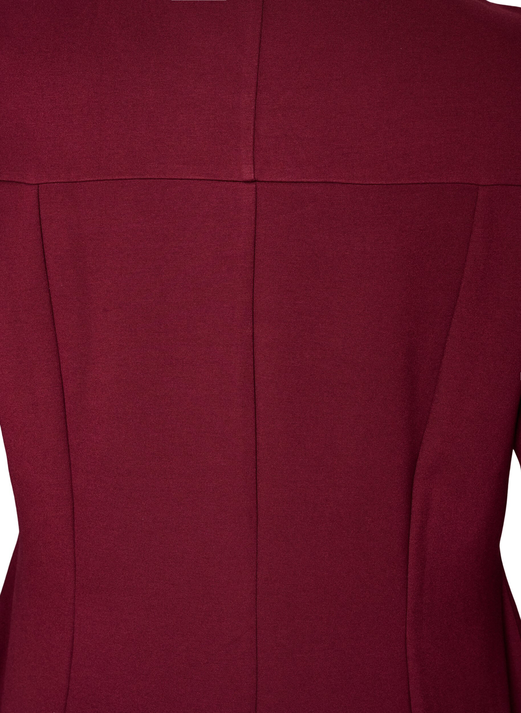 ZizzifashionA-shaped dress with 3/4 sleeves, Red, Packshot image number 3