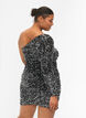 Short one-shoulder dress with sequins, Black/Silver Sequins, Model image number 1