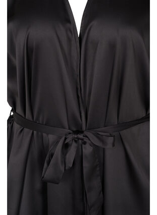 Short-sleeved dressing gown, Black, Packshot image number 2