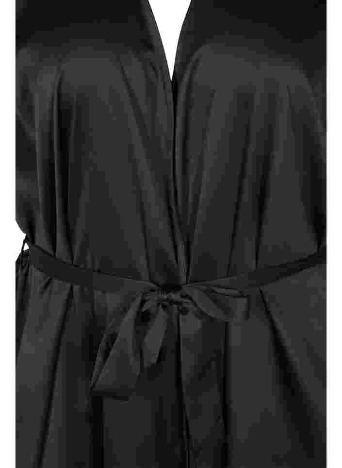 Short-sleeved dressing gown, Black, Packshot image number 2