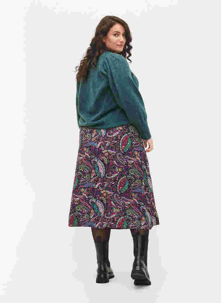Viscose midi skirt in paisley print, Multi Paisley, Model image number 1