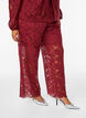 Lace trousers with a high waist and pockets, Dark Bordeaux, Model image number 2