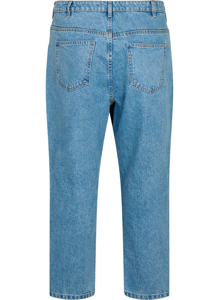 Cropped Mille jeans with high waist, Light blue denim, Packshot image number 1