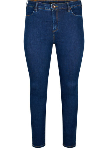 Amy jeans with a high waist and super slim fit, Dark blue, Packshot image number 0