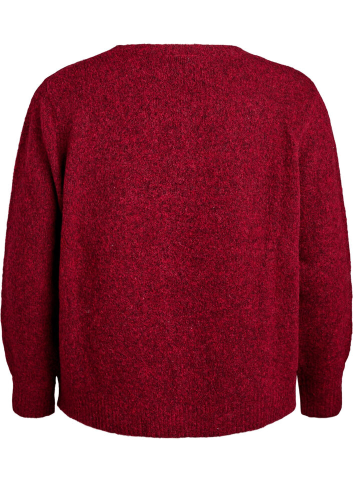 Cardigan with wool and alpaca and decorative buttons, Red, Packshot image number 1