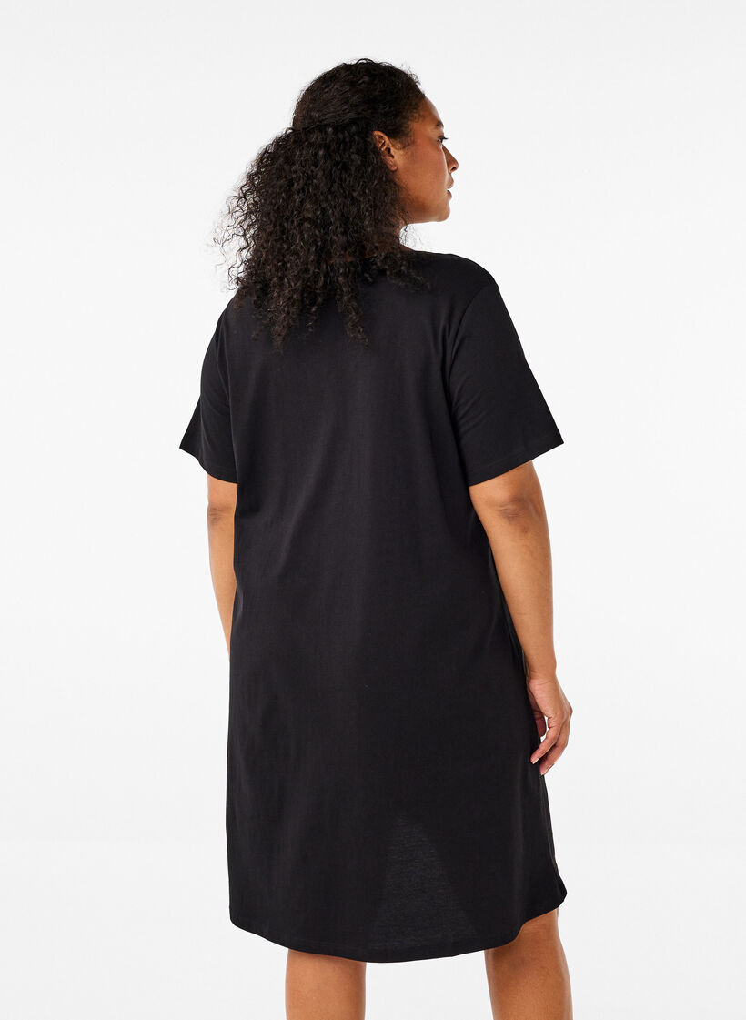 Organic cotton nightgown with v-neck, , Model image number 2