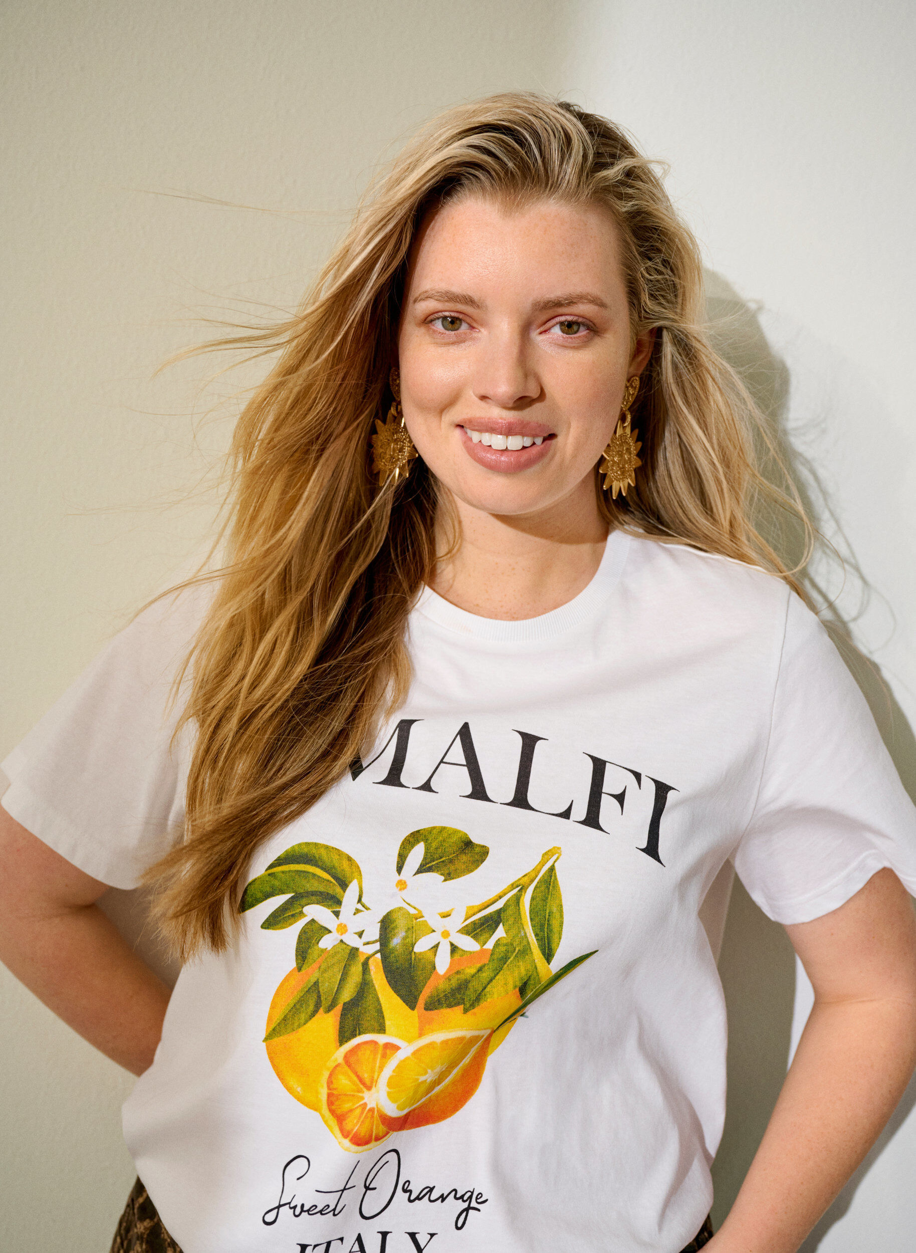 Organic cotton T-shirt with citrus print