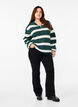 FLASH - Knitted sweater with high neck and zipper, Green, Model image number 1