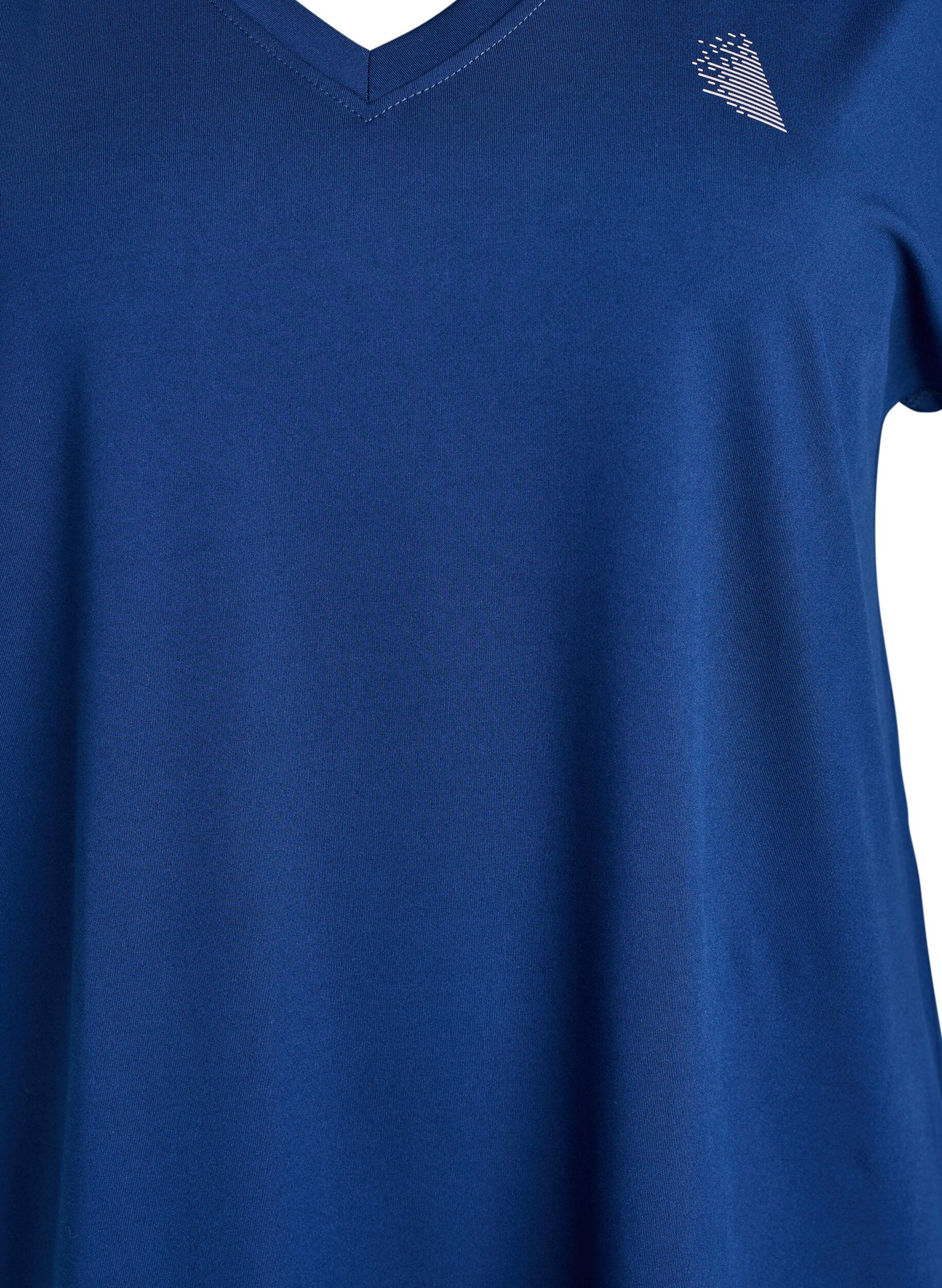 ZizzifashionLoose training t-shirt with v-neck, Blue, Packshot image number 2