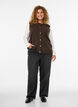 Knitted vest with decorative buttons, Brown, Model image number 1