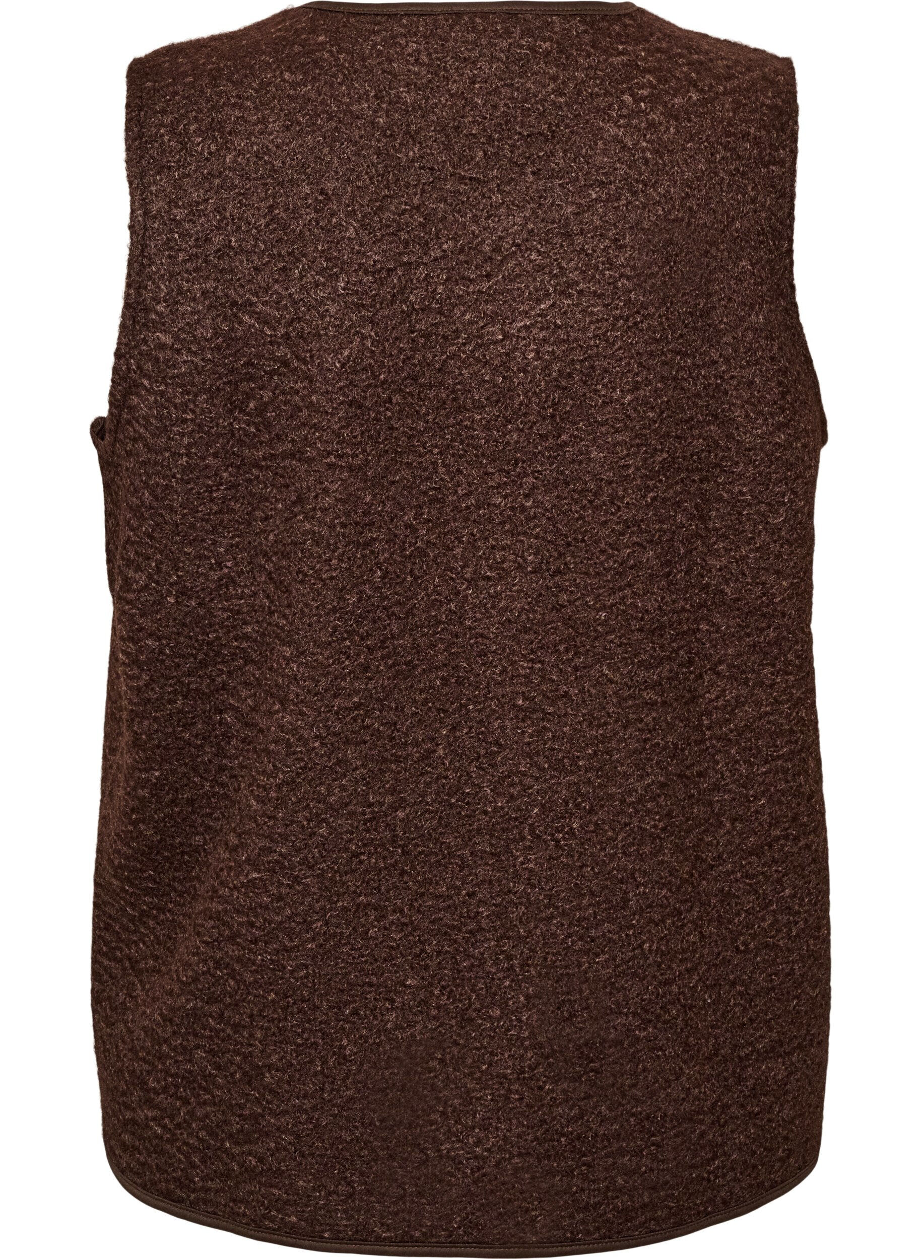 ZizzifashionFleece vest with press buttons and side pockets, Brown, Packshot image number 1