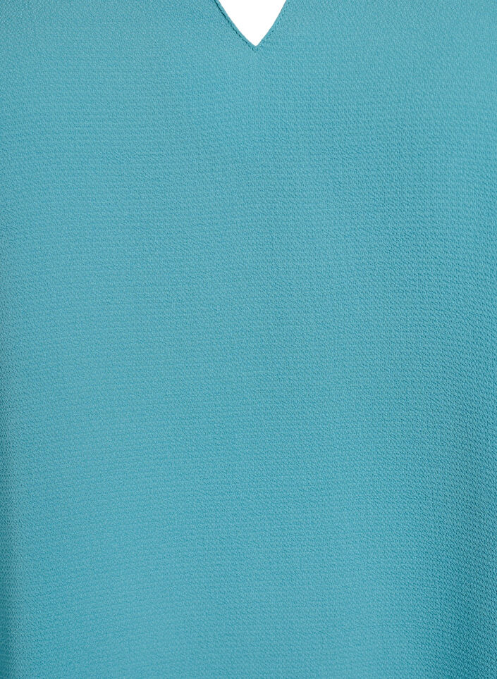 Short-sleeved blouse with V-neck, Green, Packshot image number 2