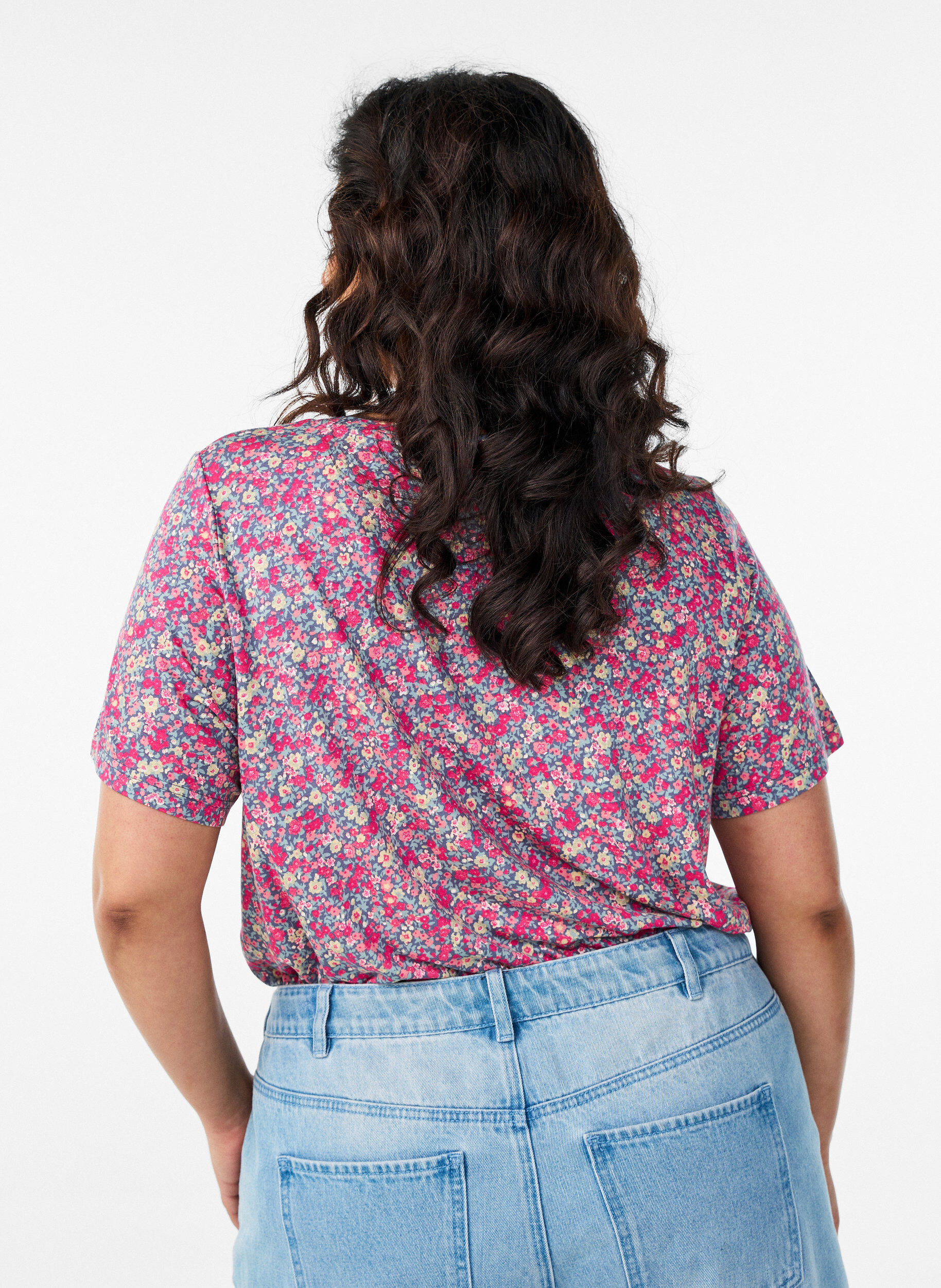 ZizzifashionT-shirt with floral print, Pink, Model image number 2