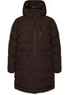 Puffer coat with hood and pockets, Brown, Packshot image number 0