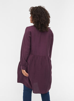 Solid-coloured, A-line shirt dress, Plum Perfect, Model image number 1