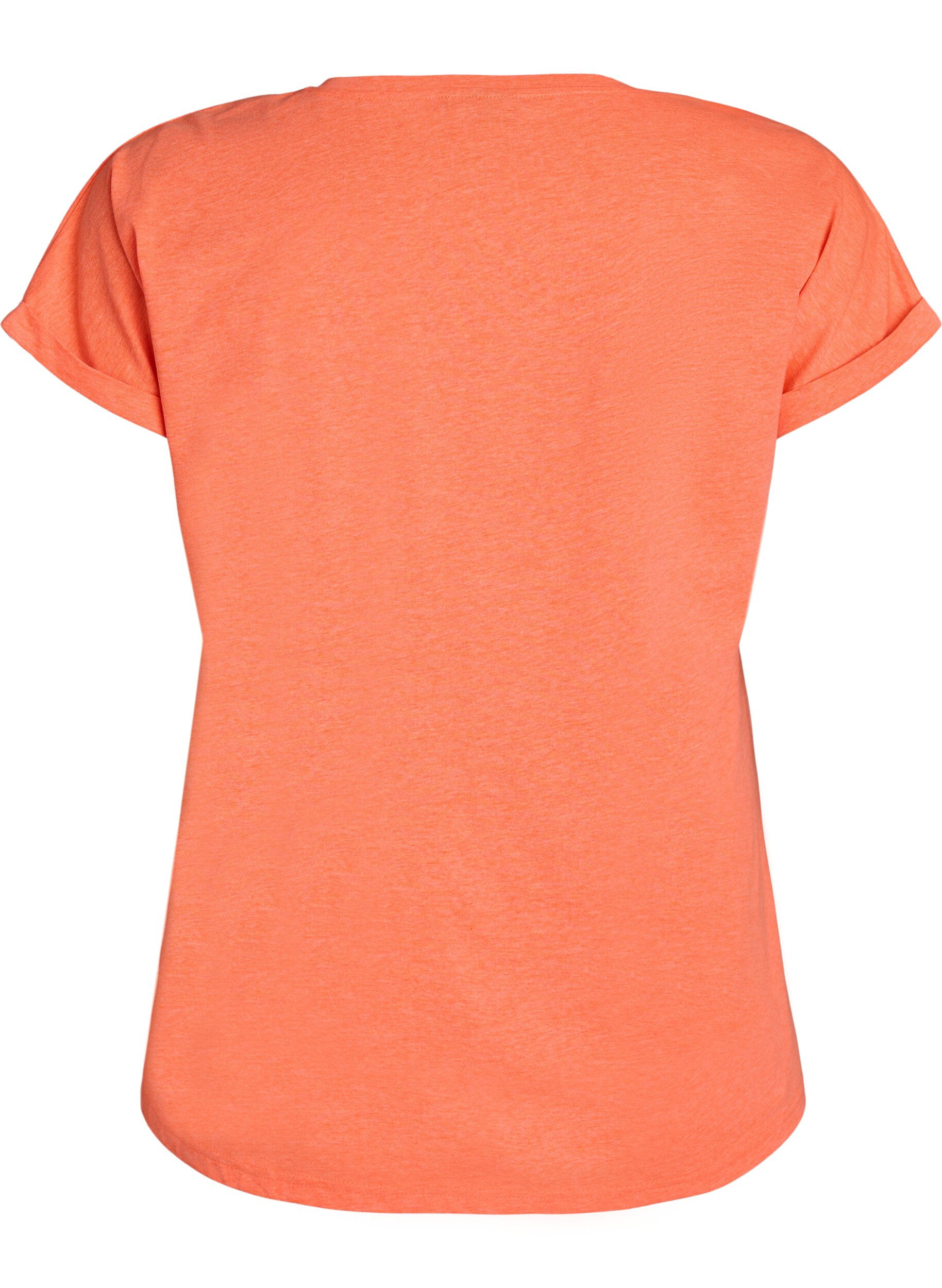 Zizzifashion Neon colored cotton t-shirt, Orange, Packshot image number 1