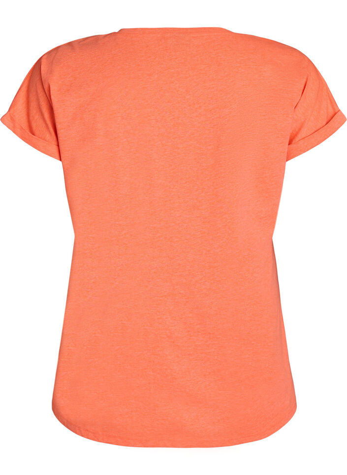 Neon colored cotton t-shirt, Orange, Packshot image number 1