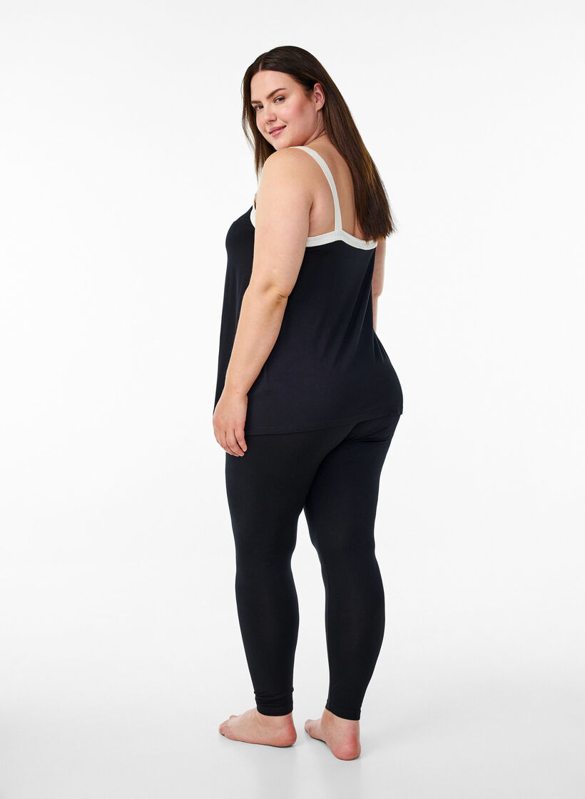 Ankle-length leggings in viscose, Black, Model image number 1