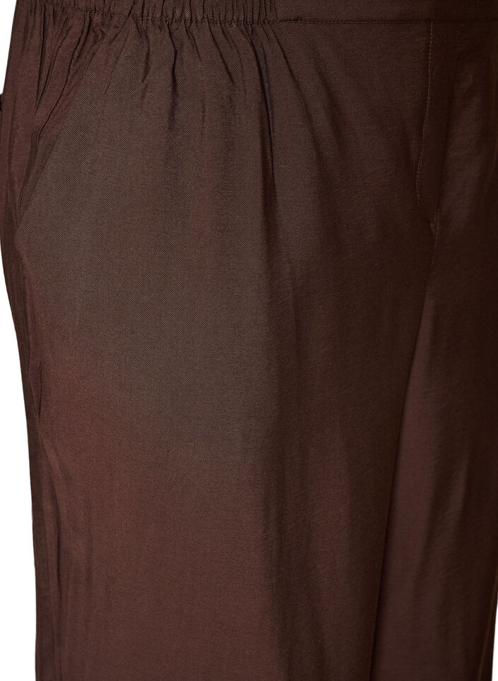 Viscose trousers with an elasticated waist and straight legs, Brown, Packshot image number 2