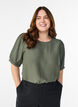 Viscose blouse with 1/2 sleeves, Green, Model image number 0