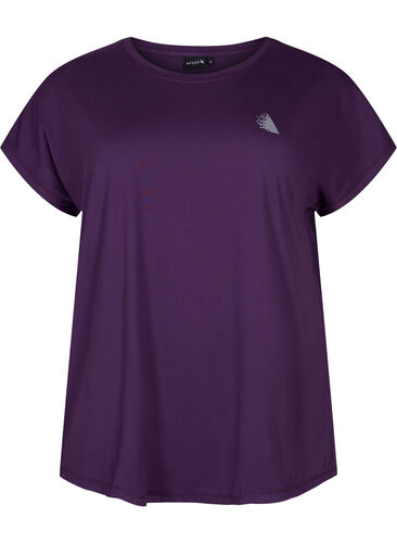 Short sleeved workout t-shirt, Purple Pennant, Packshot image number 0
