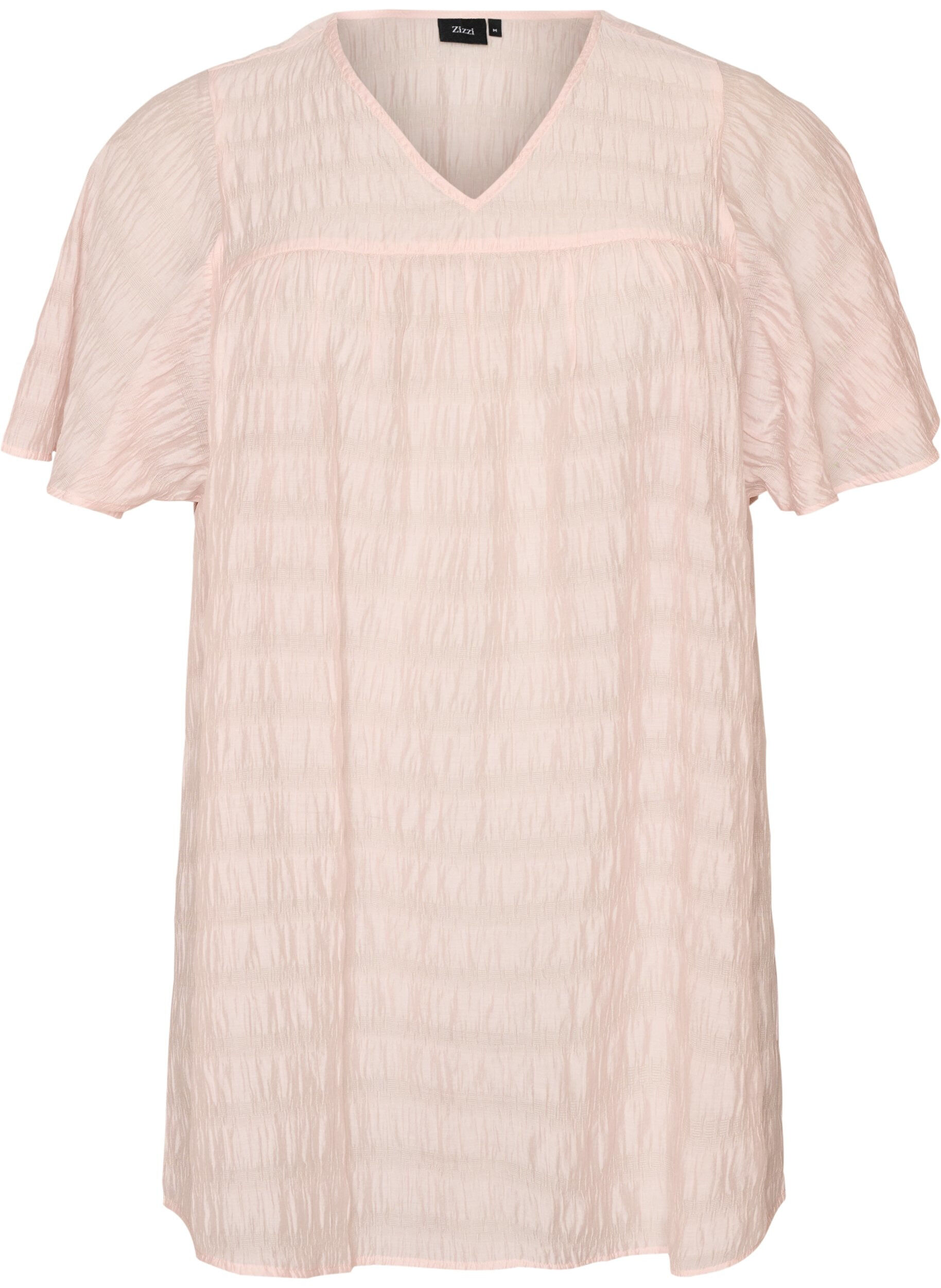Tunic in lyocell with flutter sleeves