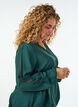 Blouse with balloon effect and chiffon details, Green, Model image number 3