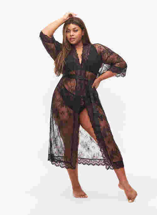 Long lace dressing gown