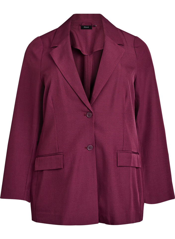 Blazer with pockets and slits, Dark Bordeaux, Packshot image number 0